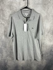 Lacoste Polo Shirt Men  s Size 7 XXL Stretch Cotton Paris Regular Fit Grey NEW