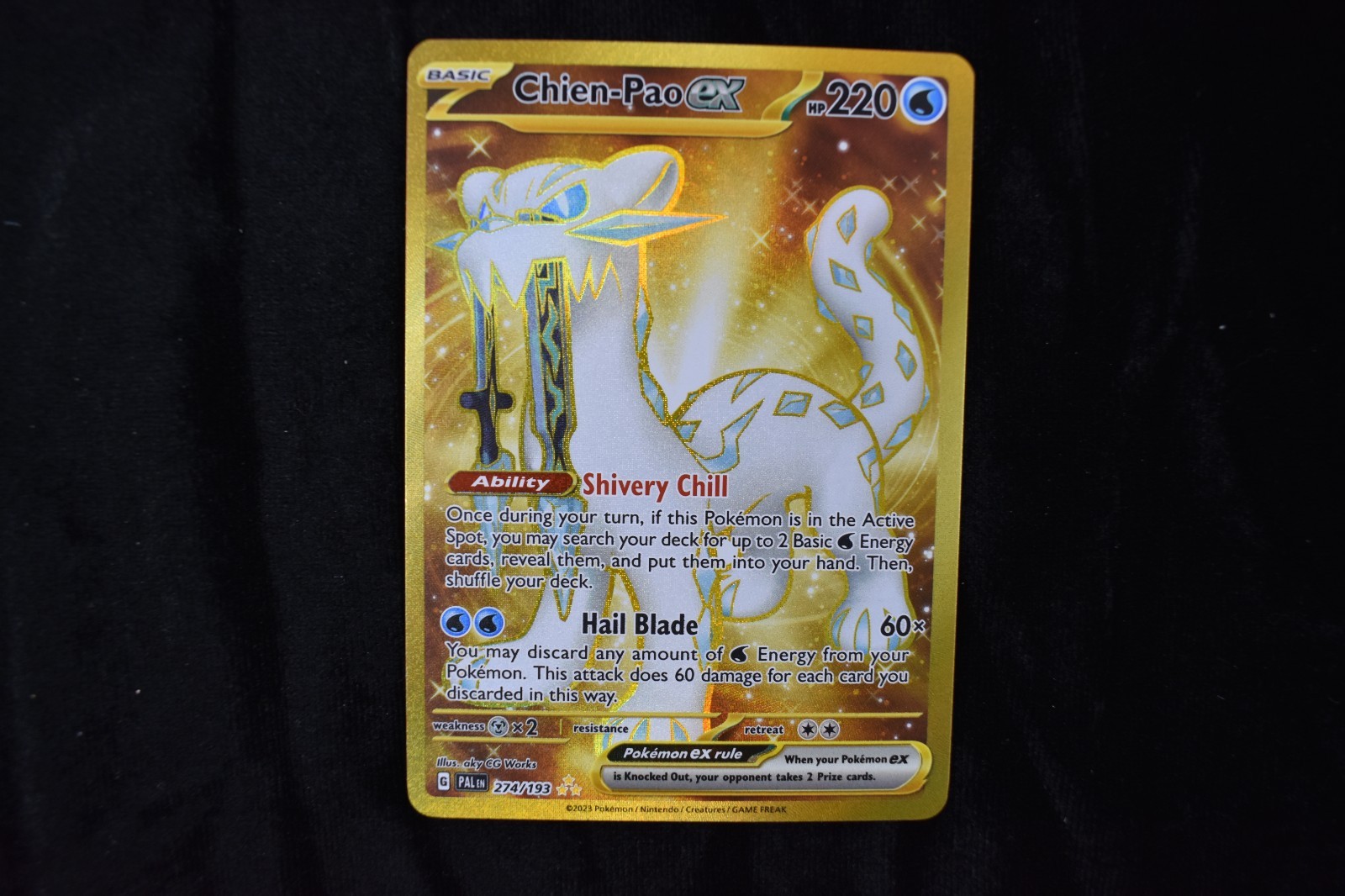 Pokemon TCG Chien-Pao ex 274/193 EN PAL Paldea Evolved Hyper Rare NM Holo