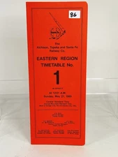 Atchison Topeka & Santa Fe Eastern Region Timetable #1 5/21/1989