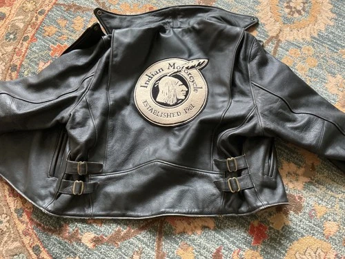 vintage leather, Indian motorcycle jacket size large, excellent condition! - product listing photo