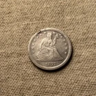 Silver 1877-S Seated Liberty 25 Cents Quarter | VF Condition 3-1