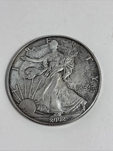 2002 DATED .999 FINE SILVER EAGLE WALKING LIBERTY DOLLAR BULLION ROUND COIN