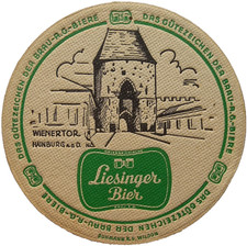 ALTER BIERDECKEL Brauerei Liesing Wien Österreich mit Impressum Bierfilz selten