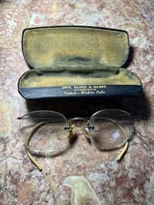 Antique 12k GF Eyeglasses Dr s. Baber & Baber Optometrist Vernon Wichita Falls