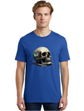 Camiseta gráfica agrietada-cráneo-con-símbolos para hombre, 100 % algodón, ropa informal de verano