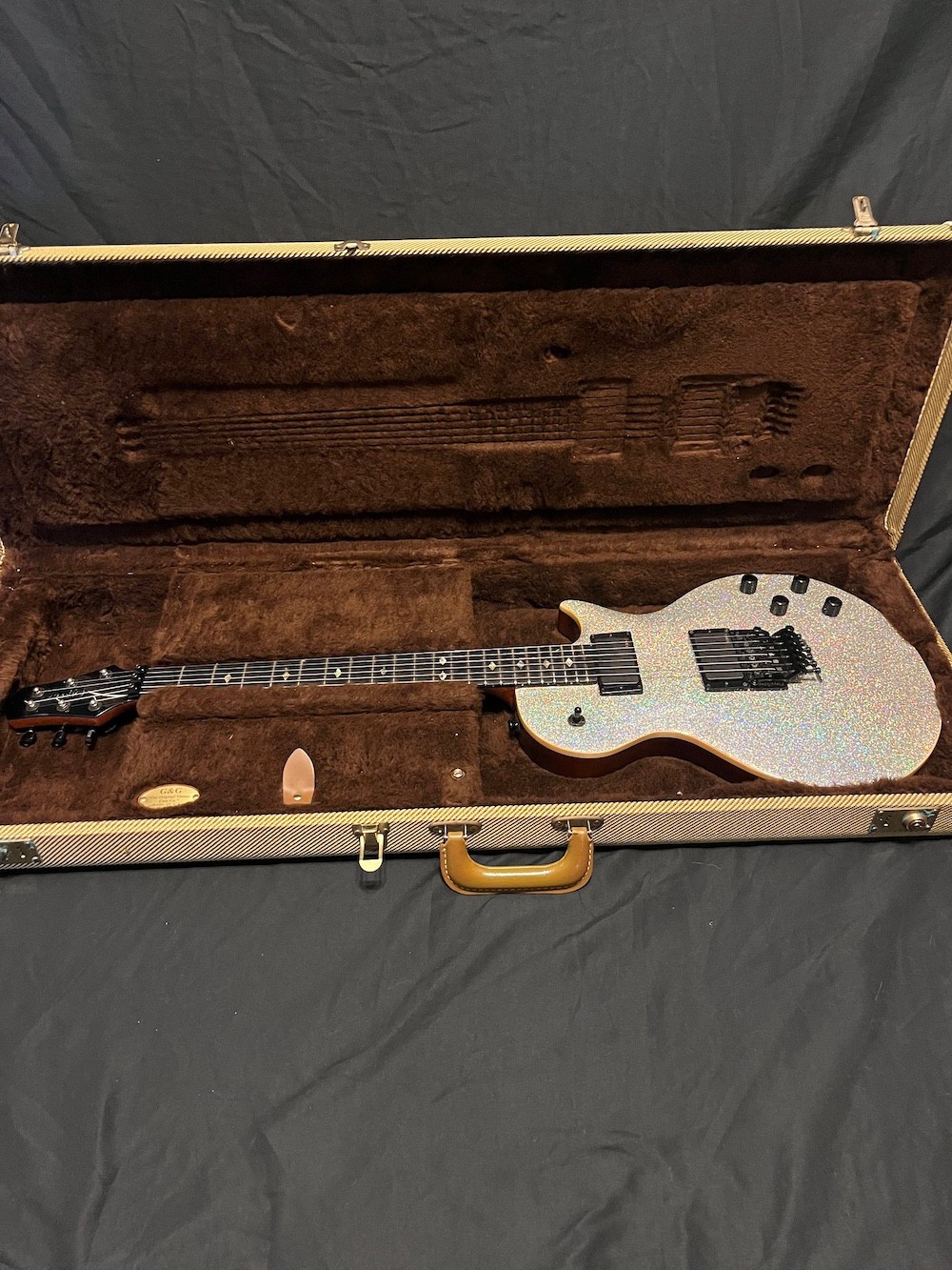 Carvin CS6 Single Cut Guitar Rainbow Holoflake Finish W/EMG's/Floyd Rose-OHSC