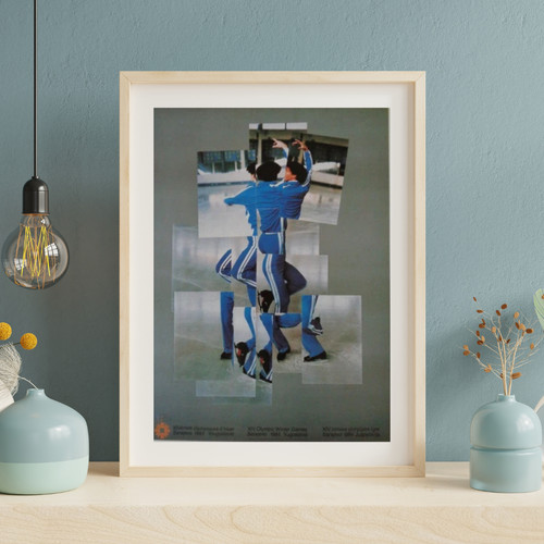 David Hockney Sarajevo 1984 Winter Olympics Ice Skating Art Print Poster