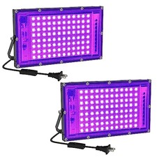 100W LED Black Light 2 Pack, Black Lights for Glow Party, Ultra Thin 100W-2Pack
