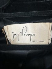 Opera Coat Black Velvet Vtg Jet Buttons Satin Lined Size Small Designer NY