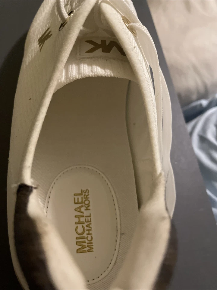 Michael Kors Monique Knit Running Trainer Sneakers Size 11, White - Image 3 of 4