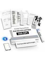 Portable Printer Wireless for Travel, Inkless Bluetooth Small Mobile Thermal ...