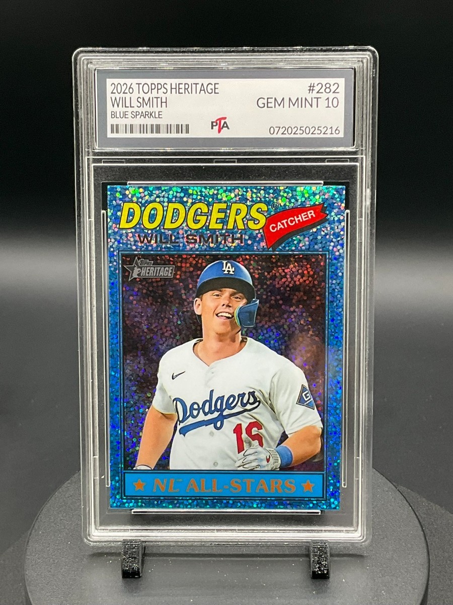 2026 Topps Heritage Will Smith Dodgers BLUE SPARLE GRADED GEM MINT