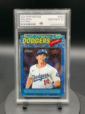 2026 Topps Heritage Will Smith Dodgers BLUE SPARLE GRADED GEM MINT