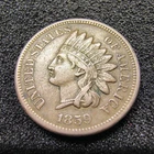 1859 Indian Head Cent 1C - 1st Year - No Shield - Philadelphia Mint - VF+ Cond.