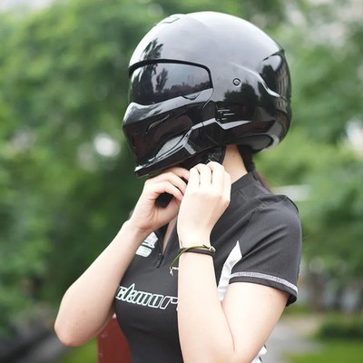 Skorpion Helm Retro Motorrad Helm Vollhelm Stahlhelme Motorcycle Helmet Unisex