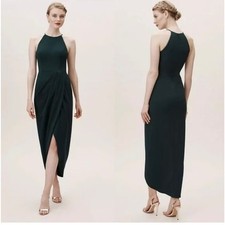 Anthropologie BHLDN Marceau Dress emerald green maxi bridesmaid size 0 CL2
