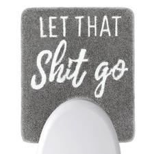 24x20 inch Let That Sh t Go Funny U-Shaped Toilet Mat Non-Slip Washable Rug