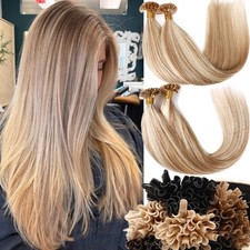 Nail U Tip Keratin Fusion Hot Bondings Real Remy Human Hair Extensions Highlight