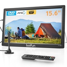 15.6" Portable TV with Antenna, DVD Player Built-in, FM Radio, 5000mAh Batter...