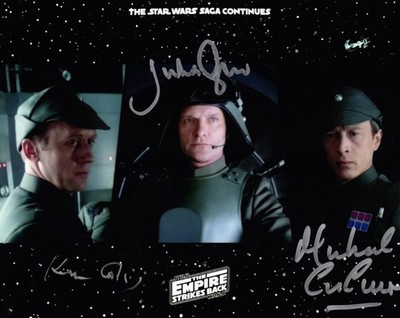 KEN COLLEY & MICHAEL CULVER & JULIAN GLOVER   Autogramm mit COA ~ STAR WARS V