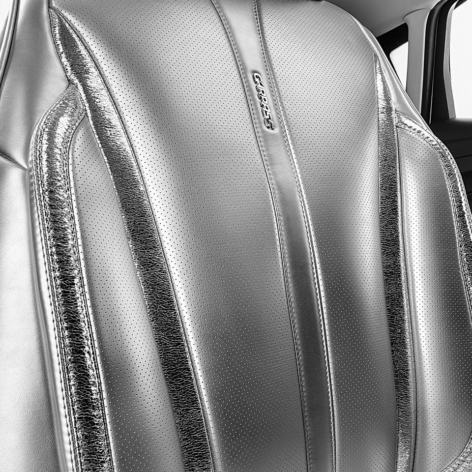 Juego completo de fundas de asiento de coche de cuero napa Ultra+ universales acolchadas, respiración suave... Foto 3 de 4