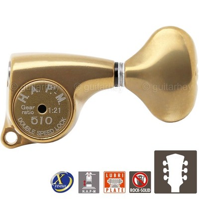 NEW Gotoh SGL510Z-L5 HAPM Locking Set L3+R3 Adj. Height 1:21, 3x3 ANTIQUE X-GOLD