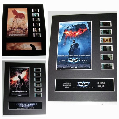 BATMAN DARK KNIGHT TRILOGY 35mm Movie Film Cell Display Lot x 3 DC