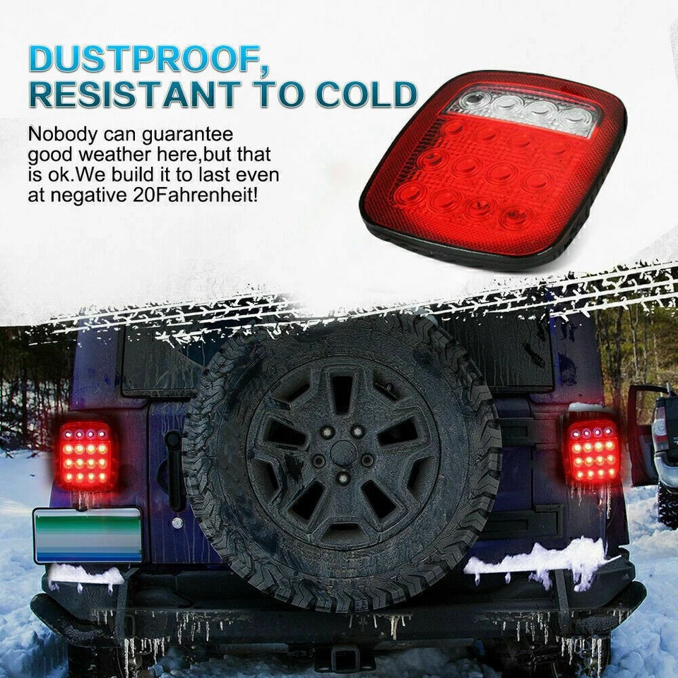 2x Luces traseras LED Lámpara de freno de reversa de freno de respaldo para Jeep Wrangler TJ YJ CJ Foto 4 de 4