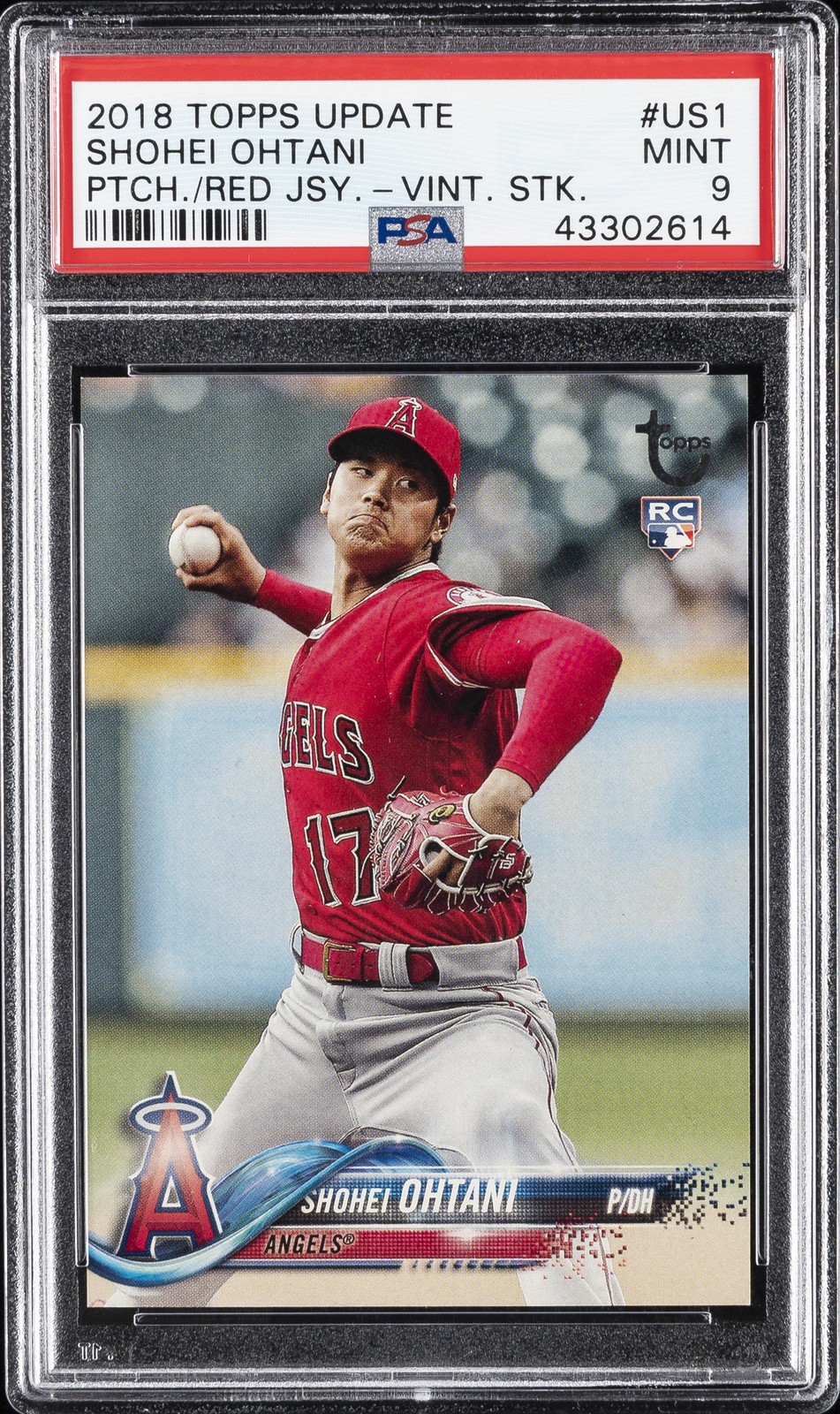 2018 TOPPS UPDATE VINTAGE STOCK #US1 SHOHEI OHTANI ROOKIE RC #/99 PSA 9