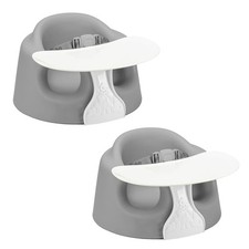 Bumbo Infant Floor Seat PLUS Sit Up Chair, Adjustable Harness, Monsoon, 2 Pack