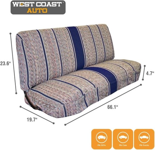 Universal Baja Saddle Blanket Bench Full Size Seat Cover Fits Ford, Chevrolet, D - Picture 4 of 8