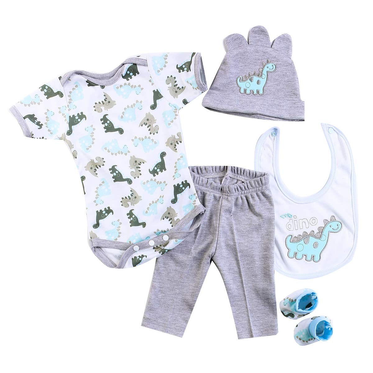 Boy Clothes 22 Inch Gray Dinosaur Outfit 20-23 Inch, Grey