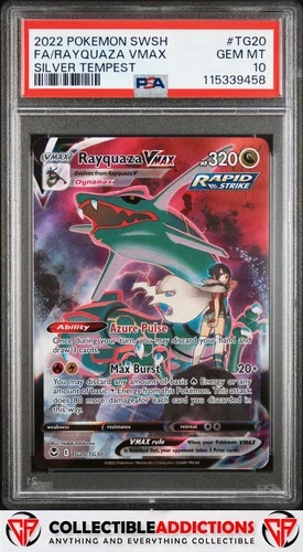 2022 Pokemon Sword & Shield Silver Tempest #TG20 Rayquaza Vmax PSA 10 Gem Mint