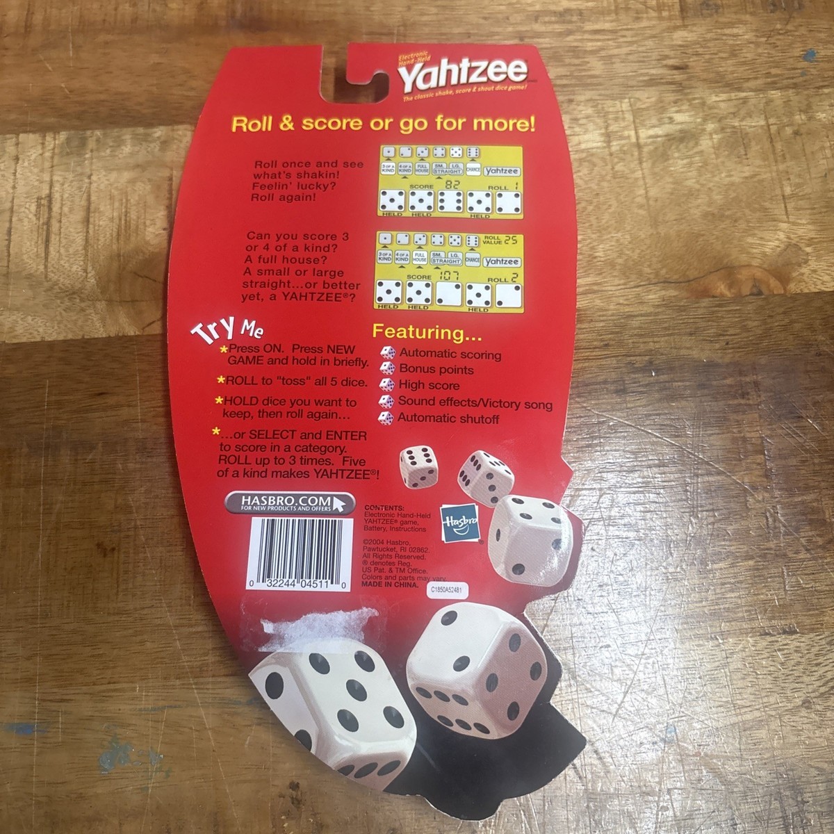 Milton Bradley Yahtzee Electronic Handheld - Clear Black for sale