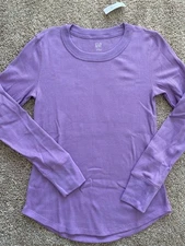 NWT GAP Thermal Waffle Top Shirt Small Purple Lavendar