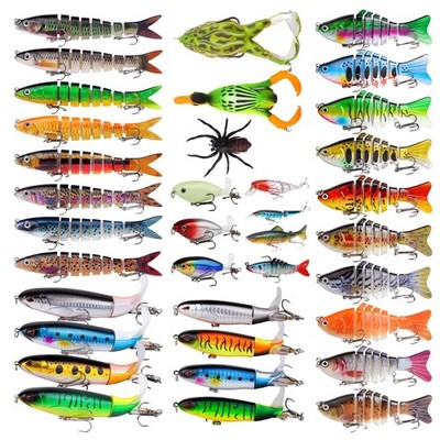 TSKS 36pcs Fishing Lures Kit for Bass Pike Panfish Walleye Trout Swimbaits