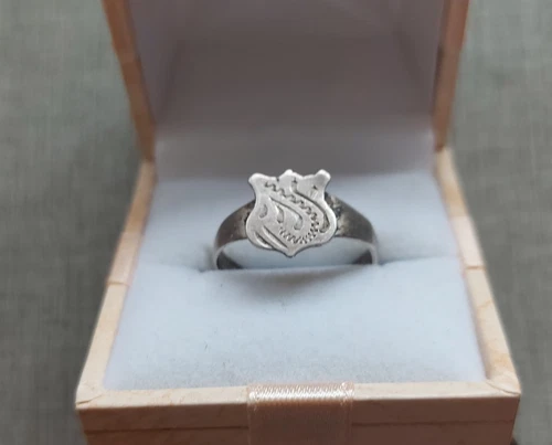 Signet ring, 875 sterling silver, antique head