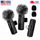 Wireless Lavalier Microphone iPhone Android USB-C Clip Mic-Live Streaming Video
