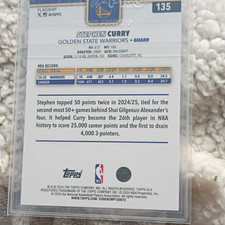Topps 2025-26 Stephen Curry #135 Golden State Warriors Rookie Card error purple . rookie card picture