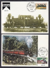 Australia 1979 Trains Railways Maxi Card Set of 4, Stamp Promotion Council
