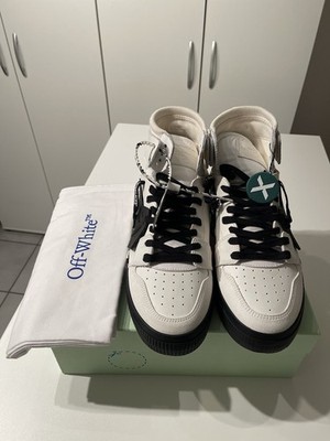 ORIGINAL OFF-WHITE Vulkanisiertes Hi-Top Weiß Schwarz, Herren Gr. 43 Neu