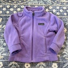 Columbia Kids Fleece Jacket Purple Full Zip Size 3T Cozy Warm Outerwear