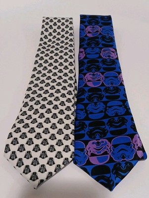 2 Star Wars Men's Necktie Tie Fighter/Darth Vader Polyester Empire assorted set 