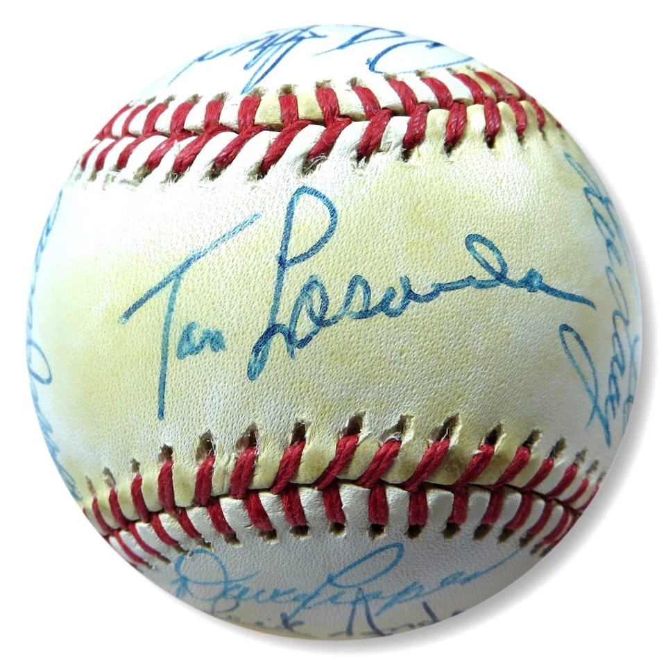 Béisbol 1977 firmado por los Dodgers 27 sigs Lasorda Sutton Cey JSA YY65920