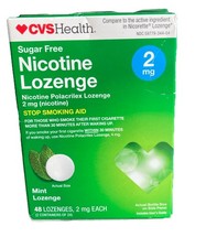 CVS NIB Health Sugar Free Nicotine Lozenge 2 mg 48 count Mint Flavor Exp 12/2025