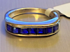 Men's Blue Sapphire Sterling Silver Ring