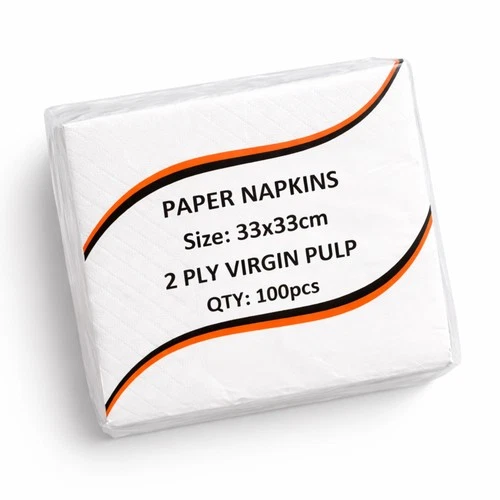 White Paper Napkins 2 Ply Table Serviettes For Restaurants BBQs Party 33x33cm