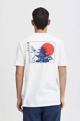 Blend Holiday Print T-Shirt - Herren Baumwolle Grafik Sommer Tee