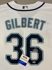 SEATTLE MARINERS- LOGAN GILBERT AUTOGRAPH HOME WHITE #36 NIKE JERSEY PSA AQ14091