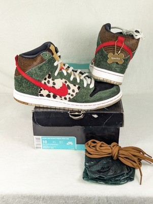   Sz 10 Nike SB Dunk High Pro QS Dog Walker +Sparky Tag & Laces BQ6827-300